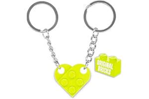 NUMEROPHI Genérico LegoLove Llaveros Para Parejas Originales | Ladrillos Auténticos | Inauguración Casa Nueva | Bricks de Construcción originales | Idea San Valentin Aniversario Coche Puzzle