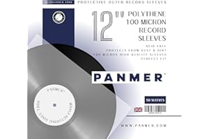 PANMER Pochettes Polythène Transparent Pour Vinyl Disque 30cm x 50