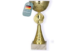 ‎LARIUS Larius Pokal (20 cm, 245g) – Personalisierbare Trophäe aus Metall mit Steinsockel – Ideal für Turniere, Fußball, Kindergeburtstage, Mannschaften & Auszeichnungen – Modell M2