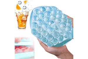 WHC Hielo Redondo Molde Ice Cube Tray Hielo Silicona Molde Cubitos Hielo 37 Compartimentos Bpa-Gratis Molde Para Bebidas, Whisky, Proyectos De Bricolaje, Cubitos De Hielo De Frutas