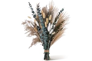 ‎LAUMOE LAUMOE 77 Stück Pampasgras Deko Boho, Getrocknete Blumen Deko Trockenblumen Zum Basteln Groß Pampasgras Trockenblumen Deko für Hochzeits,Boho,Flur,Vasen,Room Vintage Beige Deko