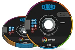 TYROLIT CUT ALL Universal Cut Off Wheels - All Purpose Angle Grinder Discs - PVC, Stone and Metal Cutting Discs - 115 x 1 x 22.23 mm - AC60Q, 25-Pack