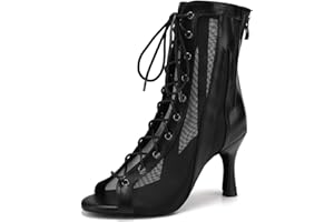 RUYBOZRY Women's Latin Dance Shoes Salsa Ballroom Performance Heels Dance Boots Modèle QJW-7235