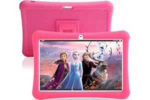 niuniutab Tablette Enfants 10 Pouces, RAM 4 Go/64 Go, Certifiée Google, Android 11, WiFi, Contrôle Parental, Espace Enfants, avec étui Antichoc (Rose)