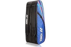 Yonex Élégant sac de badminton | Double compartiment à fermeture éclair pour ranger 6 raquettes et vêtements | Poche latérale | Sangles arrière | Compartiment pour accessoires | Fabriqué en Inde