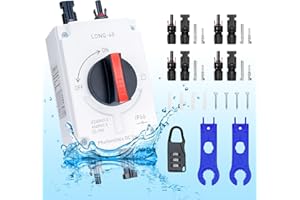 SHUOKANG Dc Trennschalter Pv Anlage，IP66 Wasserdicht 32A 1200V DC Isolator Leistungsschalter für Solarmodule,Solarpanel，Wohnmobile,Boote,Solarsystem