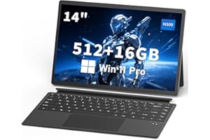 FUNYET Computer Portatile 2 in 1 Laptop, sistema Win 11 14 pollici,Portatil processore N100, 16GB di RAM + 512GB di SSD, tastiera retroilluminata, touchscreen e porta Type C，Notebook 2in1 Tablet