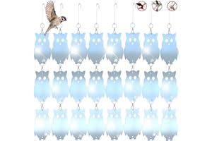 LEERMEIZI Búho Reflectante Repelente de Aves, ahuyentador de Palomas, espantapájaros, protección eficaz contra Palomas, Gansos, pájaros carpinteros, para Mantener a los pájaros alejados de su casa