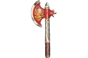 Liontouch - Hacha de Caballero Noble, Roja | Juguete Medieval de Espuma para Juegos de Imitación para Niños con Tema de León Dorado | Armas Seguras y Armadura de Batalla para Disfraces y Vestuario