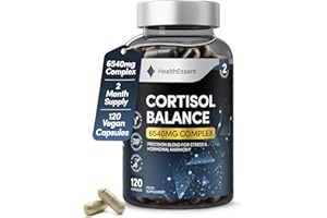 Cortisol Blend 6540mg, Cortisol Reducing and Hormonal Harmony with Ashwagandha, Rhodiola Rosea, Magnesium, L-Theanine & L-Tyrosine - Cortisol Lowering Supplements – 120 Capsules by HealthEssent