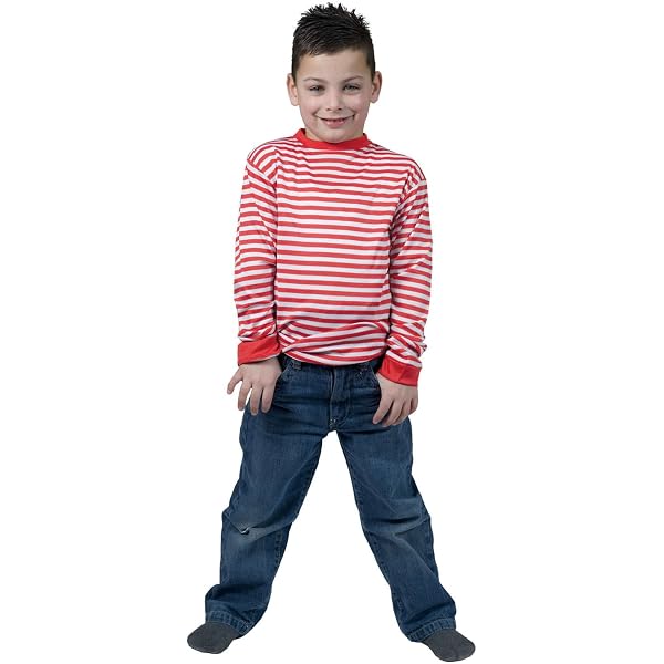 Narrenkiste Ringelpulli Für Kinder – Langarm, Rot-weiß Gestreift, Matrosen-Look, Größen 92–164, 60% Polyester/40% Baumwolle