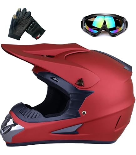 Casque Motocross Homologué Casque Moto Enfant ECE22.06 Homologué - Integral Motocross - Taille S à XL - Pour Quad, VTT, Dirt Bike Tailles S XL 52-59cm