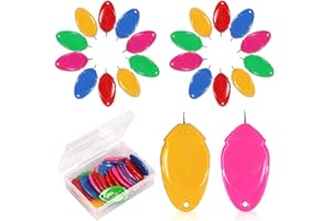 Quesuc 50 Pièces d'accessoires de Couture Enfile-aiguille Coloré Pouce Enfileur Outil Auxiliaire Pour Petite Aiguille à Oeil Simple Machine Coudre Enfiler Bricolage Point Croix