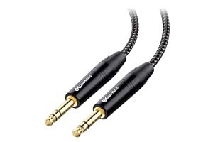 Cable Matters Premium Flätad Balanserad 6,35 mm TRS-Kabel, 1,8 m | Balanserat stereoljud, guldpläterade kontakter och syrefri