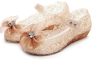 Emin Fille Chaussures de Princesse Reine des Neiges Elsa Talons Hauts Enfants Chaussures Cristal Ballerines Chaussures Sandales Déguisement Fête Halloween Noël Anniversaire Carnaval Accessoires