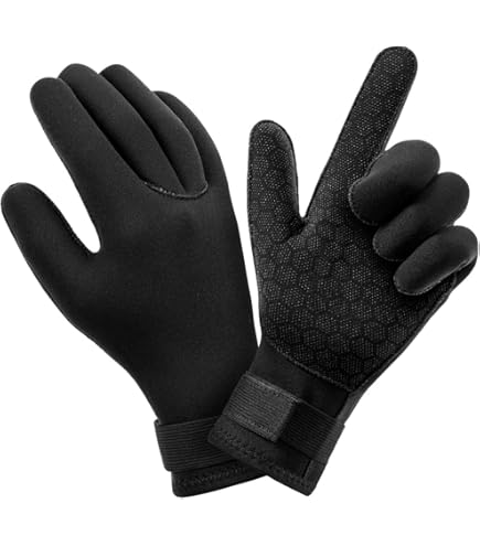 Guanti Subacquei In Neoprene KIMISS - 1,5mm - Per Surf, Nuoto E Pesca - Taglia S - Nero/Giallo