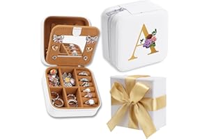 WALLFID Scatola da Regalo a Nodo,Bianca Portagioie con Specchio,Regalo Compleanno Donna,Regali Donna,Portagioie da Viaggio - Organizzatore per Orologi,Rosetti,Orecchini,Collane (A)
