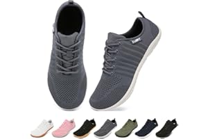 Geweo Barefoot Shoes Zapatillas Minimalistas Ancho Sneakers para Hombre y Mujer Upper Transpirable de Punto Zapatos para Corr