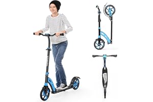 Scooter for Kids Ages 6+ Year Old, TONBUX Kids Scooter for Girls Boys Teens, Easy Folding Scooters with 200mm Big Wheels & Fully Height Adjustable & Dual Suspension & Carry Strap, Load up to 100Kg