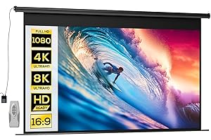 HOMCOM Telo Proiettore Motorizzato da 120 Pollici 4K HD Formato 16:9, Schermo Proiettore Motorizzato Elettrico con Telecomando, Telo Videoproiettore per Casa, Cinema, Ufficio, Home, Esterno, Nero