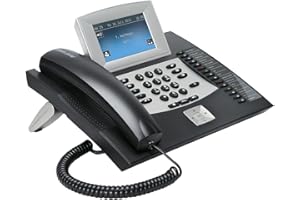 Auerswald COMfortel 2600 Telefon mit Anrufbeantworter und Freisprecheinrichtung (10,9 cm (4,3 Zoll) Farbdisplay, SD-Kartenslot, USB) schwarz