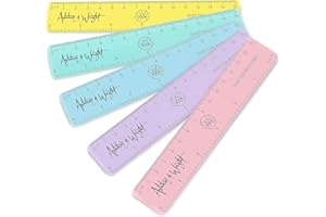 Fat Belly Fish – Lot de 5 règles de 15 cm, incassables, couleurs pastel