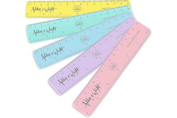 Ashton and Wright - Règles de 15 cm – Incassables (Pack of 5, Pastel)