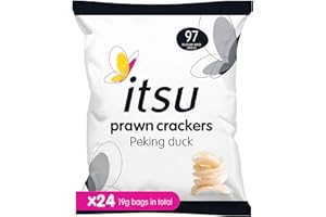 Itsu Peking Duck Prawn Crackers | Single Snack Prawn crackers | 19 g (Pack of 24) | Healthy