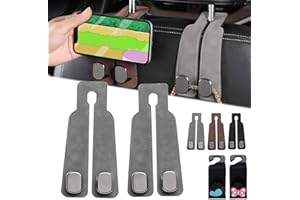 GIENSLRU Tekiep Car Seat Hooks, Car Seat Hooks for Headrest, Car Seat Back Storage Hook, Car Seat Back Double Hook, Car Seat Headrest Hooks for Purses and Bags (2*Grey)
