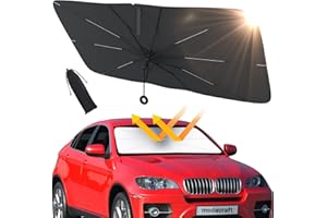 Auto Sonnenschutz Frontscheibe, modacraft UV-Schutz Sonnenschirm Wärmeisolierter Zugringgriff Windschutzscheibe Innen Schnelles Entfalten und Falten, Sonnenblende für die meisten Autos SUV MPV LKW