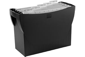 HAN Swing pudełko na teczki wiszące – praktyczne pudełko z wbudowanym pojemnikiem na długopisy na teczki i segregatory, czarne, 1900-13