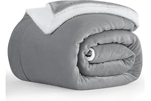 Aisbo Plaid Canape Polaire en Sherpa - Couverture 130x150 Jete de Canape Hiver, Plaid Canapé 130 x 150 Gris Mouton 1 Personne Doux et Chaude