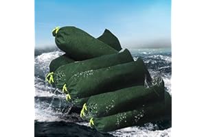 CAPRIZ Lot de 5 sacs de sable pour inondation, sacs de sable en toile élargie avec attaches, sacs de sable épais et réutilisables, protection contre les inondations d'eau de pluie