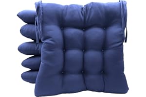 TIENDA EURASIA - Pack de 6 Cojines para Sillas de Terraza: Elegancia y Comodidad en Cada Asiento - Funda Lavable, Relleno Acolchado, 40 x 40 x 5 cm