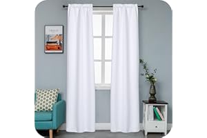 GIRASOLE HOME Coppia Tende Fiji Bianche Semi Oscuranti Termiche Morbide Tinta Unita 2 Pannelli da 90x240cm con Tasca, Bianco