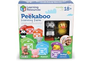 Learning Resources Peekaboo Lärande Gård 5 Två-Stycken Barns