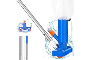 POOLSAUGER Aspirateur de Piscine, kit de Nettoyage 150 cm pour Jacuzzi avec Brosse et Sac à Feuilles en Maille, aspirateur pour Nettoyer Le Fond Mini Nettoyeur pour Jardin extérieur Spa Fontaine Hors