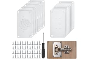 HexinYigjly 8-Piece Cabinet Hinge Repair Kit - Stainless Steel Furniture Drawer Window Plate With Screwdriver for Kitchen Cupboard