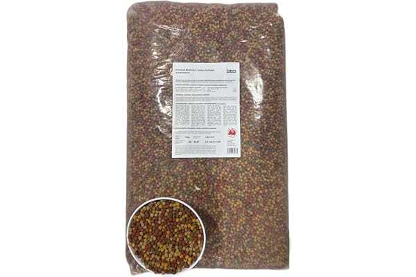 Couverture pour carpes koï - Mélange de nourriture pour poissons koï - Granulés flottants de 6 mm - Convient pour poissons d'ornement - Orfe - Shubunkin - Paquet de 15 kg - Aliment complet