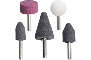 TOPOLENASHOP Set Punte Trapano 5 Pietre Abrasive 1/4" (6 mm) per Lavori di Precisione, Mola per Trapano, Avvitatore, Punta Trapano Levigatrice Pietra da Rettifica, per Uso Professionale o Hobbistico (550951)