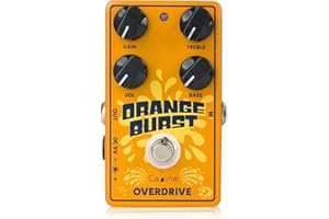 Caline CP-516 Orange Burst Overdrive Guitar Effect Pedal True Bypass Design White Knobs
