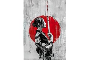 HMDKHI Japońskie plakaty Bushido, japońskie figurki ninja, samurajskie, malarstwo, japońskie figurki i plakat Mount Fuji, bez ramy (JP-10, 1 szt., 60 x 90 cm)