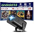 Mini Projector [Android 11.0/Electric focus] with WiFi 6 and BT 5.3,12000LUX Movie Projector,Full HD 1080P Supported Video Projector,home theater HP330