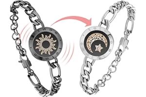 Totwoo Bracelet Connecté Couple, Cadeau Couple Amoureux, Love Bracelet Distance pour 2, Bracelets Tactiles Intelligent pour Longue Distance, Bracelet Femme