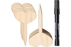 DERCLIVE 50pcs Bamboo Plant Seed Labels Vegetable Garden Markers Nursery Garden Plants Tags with a Pen to Record the Days for Plant Growth