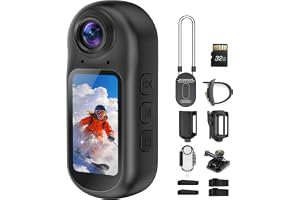 Mini Actionkamera 4K 30FPS, 64MP,1.5-tums HD-skärm, 6-axlig EIS, 35g