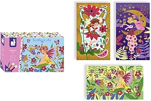 Janod - Coffret Paillettes Fées - les Ateliers du Calme - Kit Loisir Créatif Enfant - Apprentissage Motricité Fine et Créativité - dès 4 ans, J07806