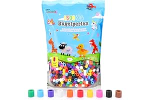 Homgaty cuentas grandes para planchar de 10 mm, 10 colores pastel XL, juego de perlas creativas para niños a partir de 3 años (1500 Recarga)