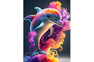 DOMROM Diamond Painting Kits for Adults, Colorful Animal Diamond Art Kits 5D Diamond Painting for Beginner, Diamond Dots Painting Full Round Drill Art and Crafts for Gift Home Wall Decor 12x16 Inch