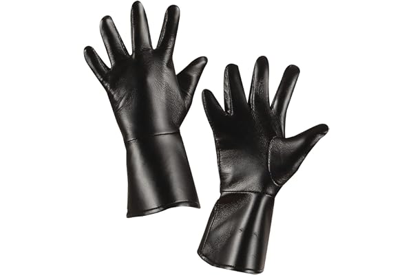 Widmann 8533B – handskar för barn, svart, för flera karaktärer, i läderutseende, karneval, halloween, temafest